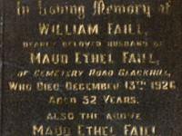 Gravestone at Blackhill Cemetery, Co Durham